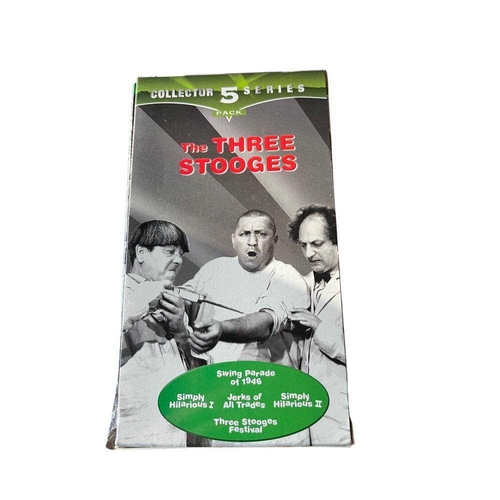 The Three Stooges Collector Series 5 Pack VHS Movies Goodtimes‎ Vintage Classic